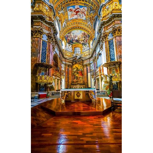 Altar Frescos Wood Floor Basilica Saint Ambrogio Carlo al Corso Basilica Church-Rome-Italy